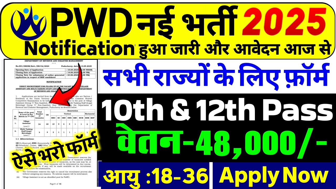 PWD Vacancy 2025